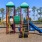 a playground with a slide